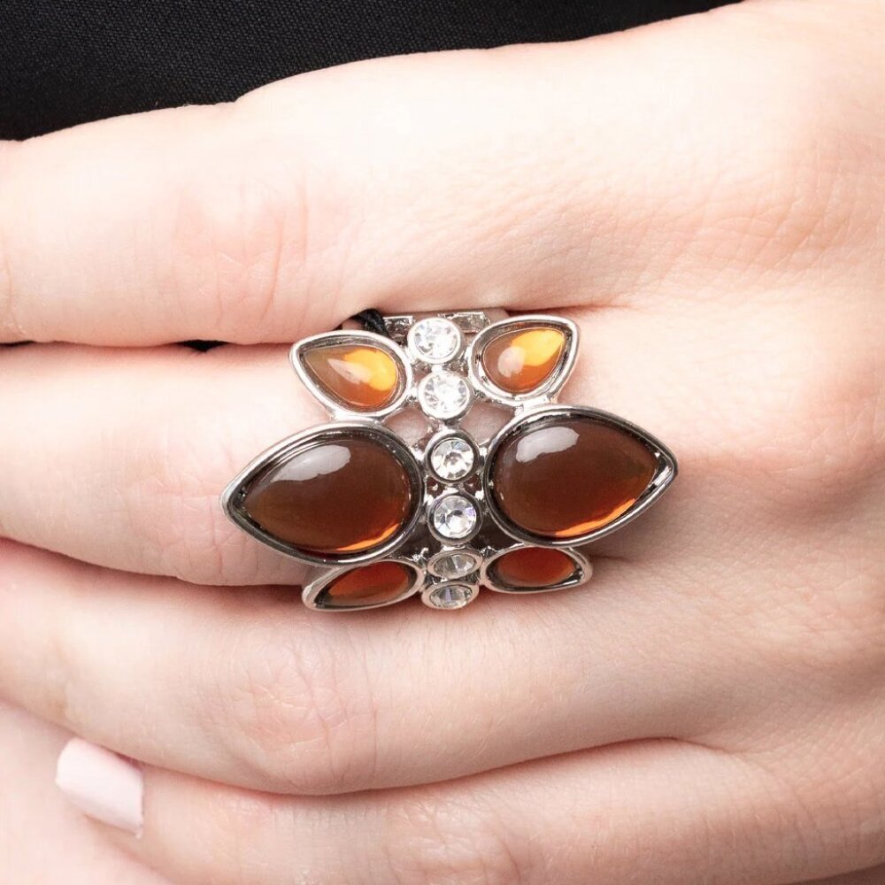 Paparazzi Jewelry Accessories - TRIO Tinto - Brown Ring - Vintage